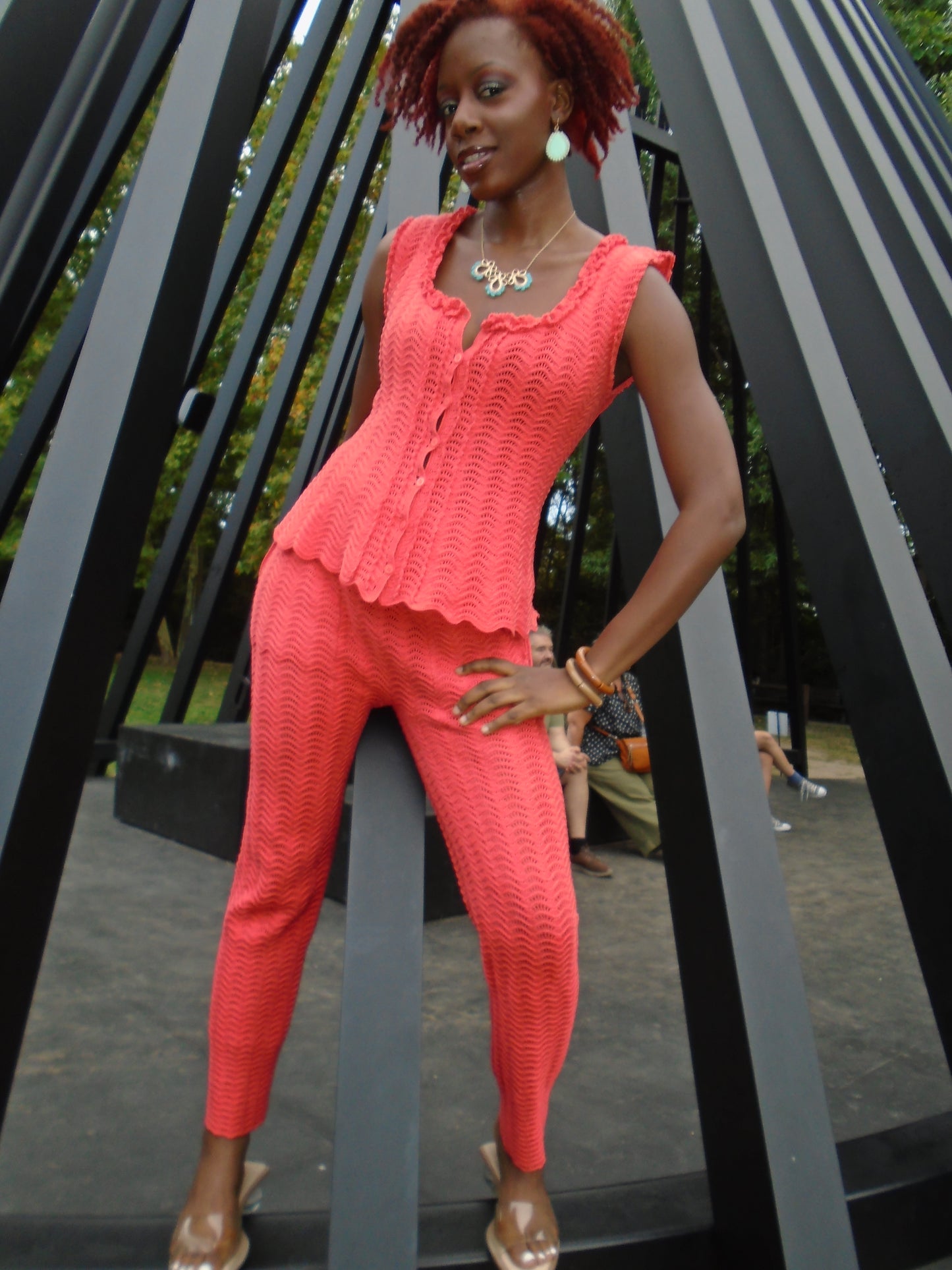 Stright bottom pants set.