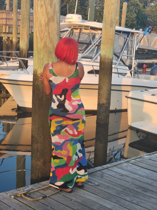 Multicolored colored dress for pre-orders.